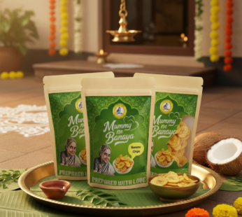 Mummy Ne Banaya Homemade Banana Chips | Traditional South Indian Snack | Prepared with Love | Crispy & Tasty Tea-Time Snack | 100% Natural, Preservative-Free 70GM (Pack of 3)