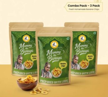 Mummy Ne Banaya Homemade Banana Chips | Traditional South Indian Snack | Prepared with Love | Crispy & Tasty Tea-Time Snack | 100% Natural, Preservative-Free 70GM (Pack of 3)