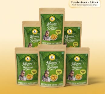 Mummy Ne Banaya Homemade Banana Chips | Traditional South Indian Snack | Prepared with Love | Crispy & Tasty Tea-Time Snack | 100% Natural, Preservative-Free 70GM (Pack of 6)